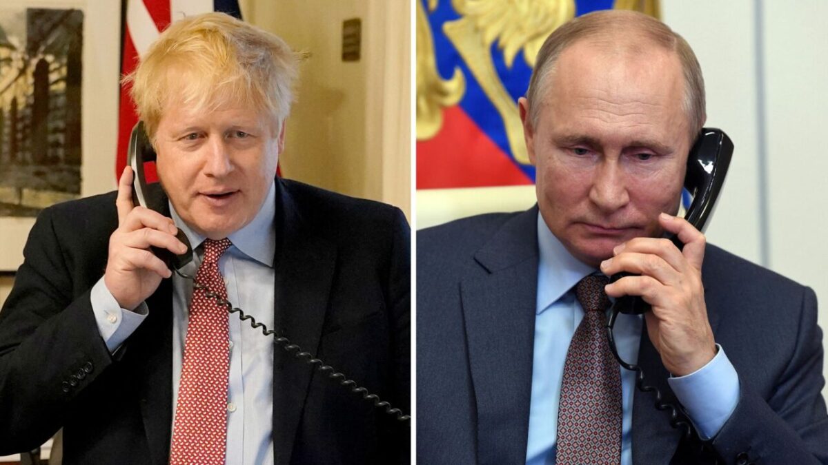 Ocannu passau Putin at amelessau Boris Johnson